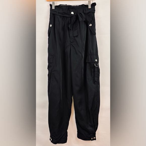 [BLANKNYC] Womens Black Nylon Paper Bag Pants/Joggers/Cargo Belted NWT - Picture 6 of 12